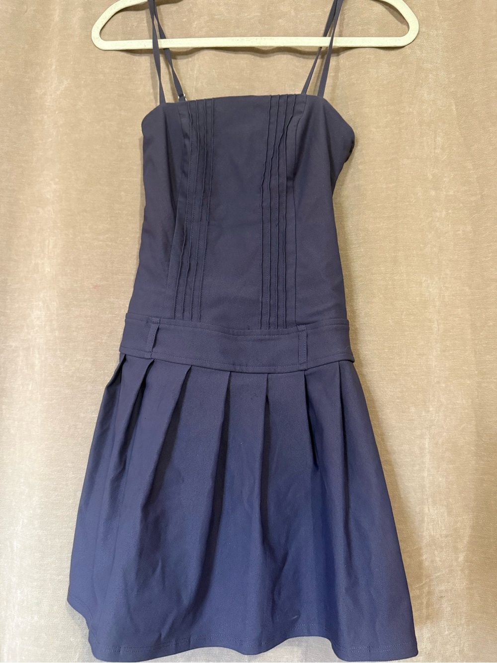 wild fable Navy Blue Spaghetti Strap Pleated Mini Dress
